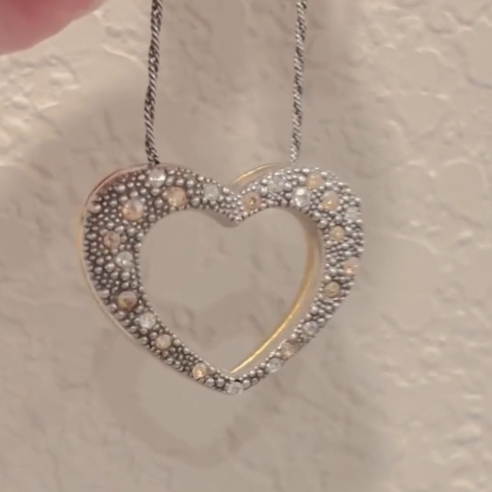 BRIGHTON Retired Reversible Two-tone Heart Pendant Necklace - Picture 3 of 7